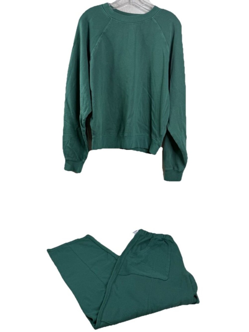 Old Navy Small Women Raglan Sweatshirt & Sweatpant Set Muted Pine Green Soft NWT